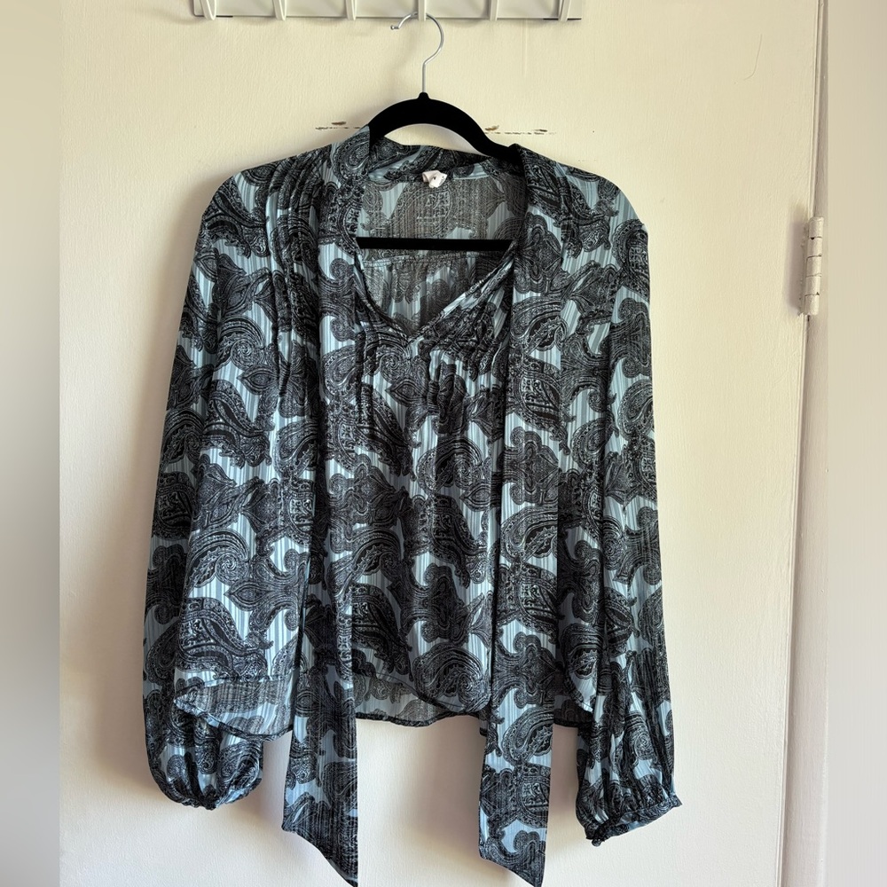 Blue paisley blouse